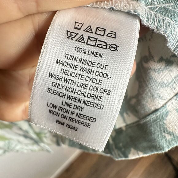 Joie Women Linen Blazer Jacket M‎ White Seafoam Green Floral GUC - Picture 7 of 9